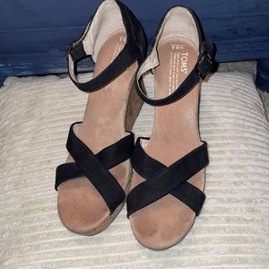 Cute TOMS wedges. Used, good condition. Worn a handful of times.